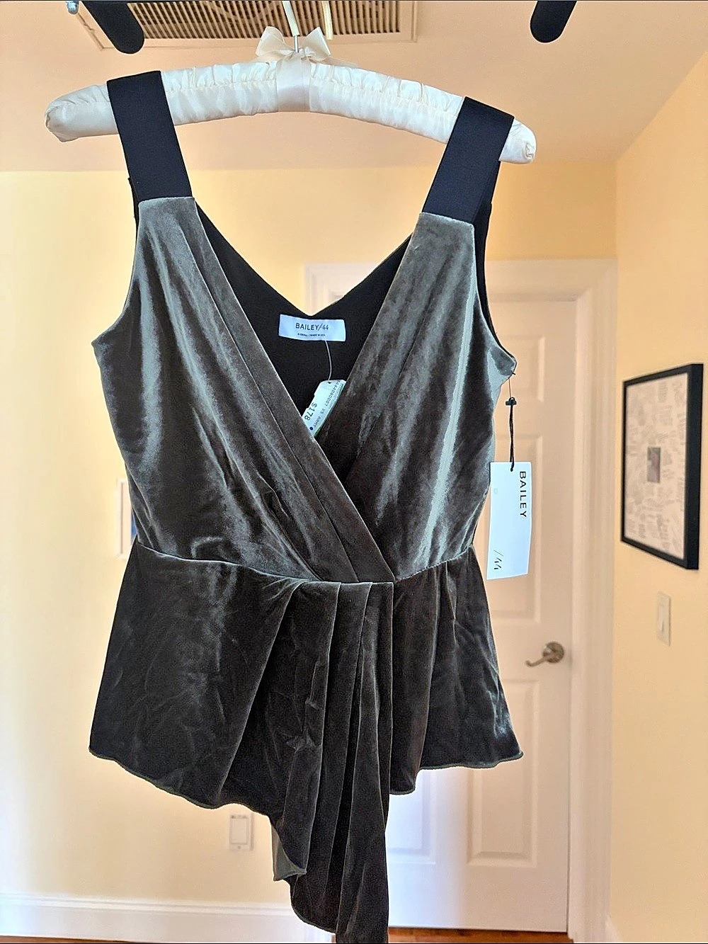 Bailey/44 Mabel / Top Velvet Draped Top Black XS